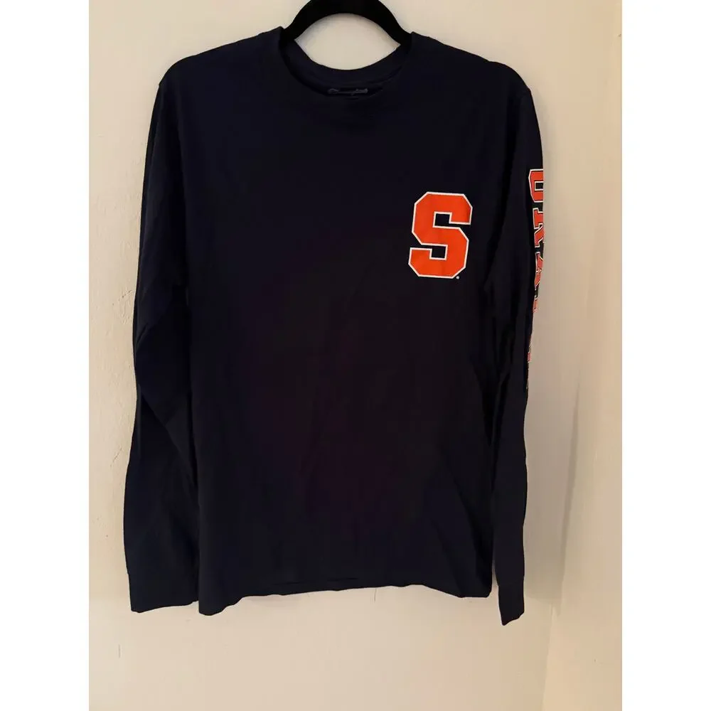 Syracuse University -Men's Champion Orange Logo Long Sleeve T-Shirt-Size S-NWOT - Picture 1 of 6